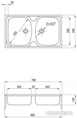 Кухонная мойка Deante Techno ZMU 0200 (сатин)