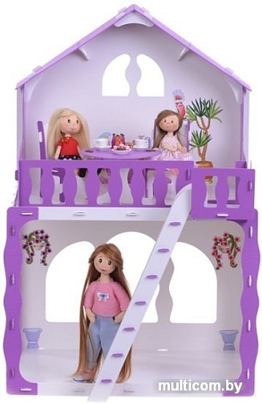Кукольный домик Krasatoys Дом Марина с мебелью 000267 (белый/сиреневый)