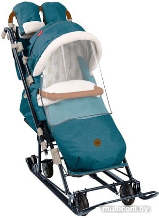 Санки-коляска Nika НД7-8К/3 (синий меланж)