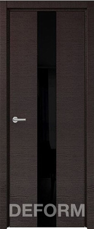 Межкомнатная дверь Юркас Deform H4 ДО 60x200 (дуб французский темный/Lacobel черный)