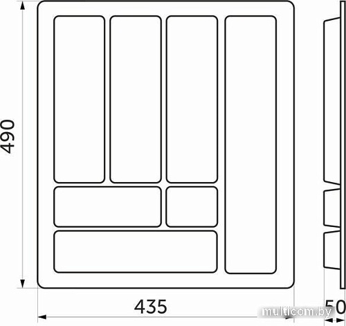 Лоток для столовых приборов AKS Comfort 50x490 (металлик)