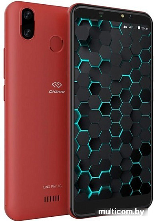 Смартфон Digma Linx Pay 4G (красный)