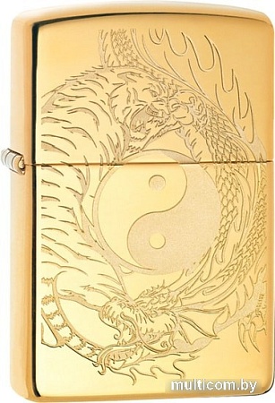 Зажигалка Zippo High Polish Brass Tiger and Dragon Design 49024