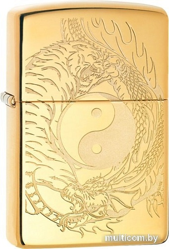 Зажигалка Zippo High Polish Brass Tiger and Dragon Design 49024