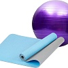 Набор для йоги Sundays Fitness Фитбол IR97402-65 + Коврик IRBL17107 (фиолетовый, голубой)