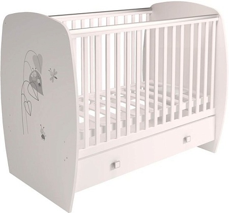 Детская кроватка Polini Kids French 710, Amis (белый)