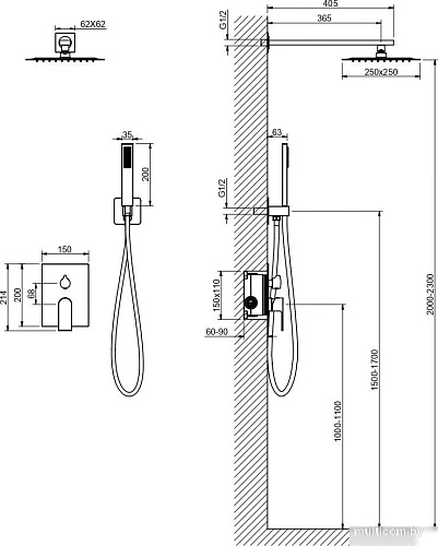 Душевая система Aquatek Лира AQ1472CR