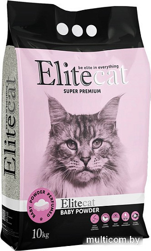 Наполнитель для туалета EliteCat Baby Powder с ароматом детской пудры 10 кг