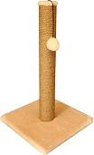 Когтеточка Cat House Столбик 60 (хлопок бежевый)