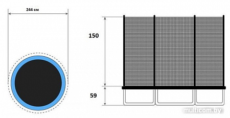 Батут Fitness Trampoline 244 см - 8ft standart