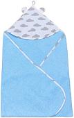 Полотенце с капюшоном Amarobaby Cute Love Облака AMARO-54CL-OG (серый/голубой)