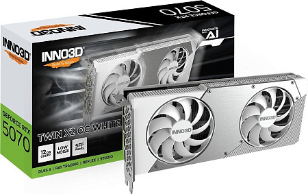Видеокарта Inno3D GeForce RTX 5070 Twin X2 OC White N50702-12D7X-195064W