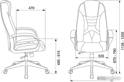 Офисное кресло Бюрократ Zombie Viking-8 (экокожа черный/оранжевый)
