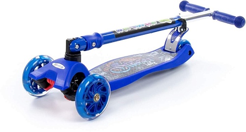 Двухколесный детский самокат Полесье Со складной ручкой 0072C-V1(С) (синий)