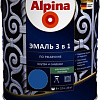 Эмаль Alpina Эмаль 3 в 1 по ржавчине (синий, шелковисто-матовая, 2.5 л)