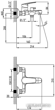 Смеситель Milardo Horizont HORSB02M02