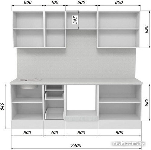 Шкаф напольный Горизонт Ева 60 (мокко софт)