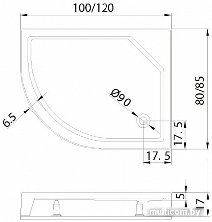 Душевой поддон NEW TRENDY New Maxima 120x85 B-0340/L