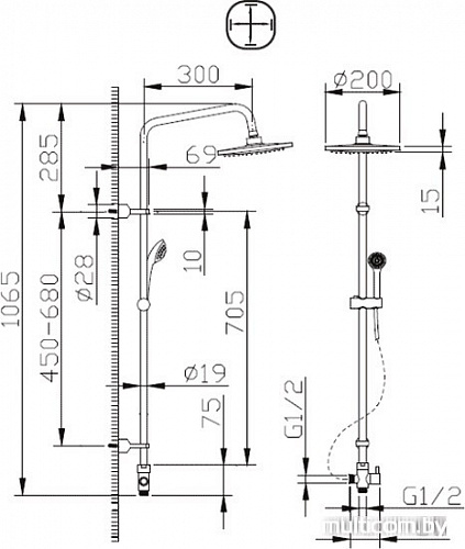 Душевая система Bravat Fit D283CP-2