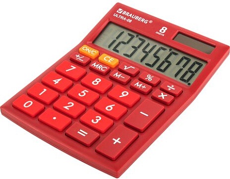 Бухгалтерский калькулятор BRAUBERG Ultra-08-WR 250510 (бордовый)