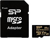 Silicon-Power Golden Series High Endurance microSDXC SP064GBSTXDV3V1HSP 64GB (с адаптером)