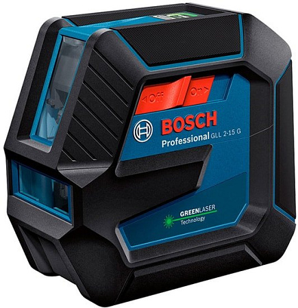 Лазерный нивелир Bosch GLL 2-15 G Professional 0601063W02 (LB 10 + DK 10, кейс)