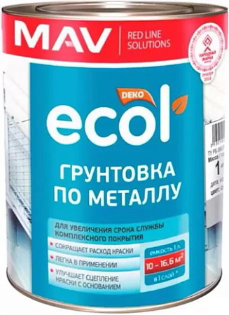 Алкидная грунтовка Ecol ГФ-021 (1 л, красно-коричневый)