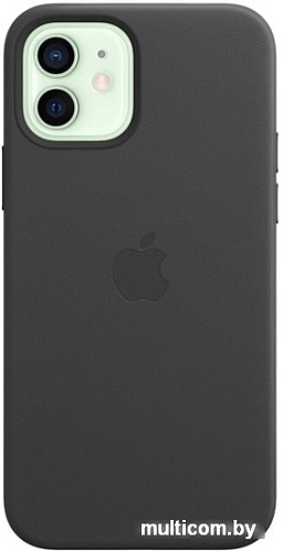 Чехол Apple MagSafe Leather Case для iPhone 12/12 Pro (черный)