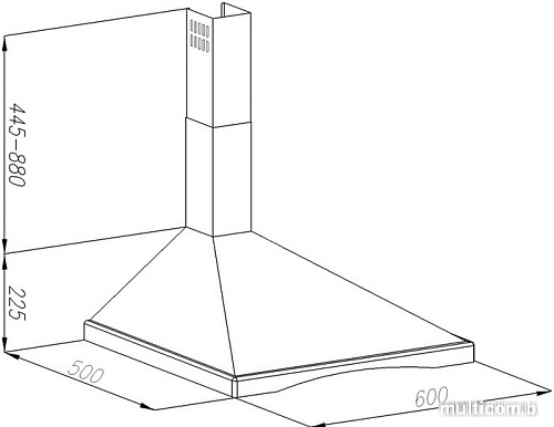 Кухонная вытяжка Ciarko Delta 50 (нержавеющая сталь)