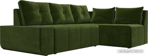 Угловой диван Mebelico Амадэус 109692 (правый, микровельвет, зеленый)