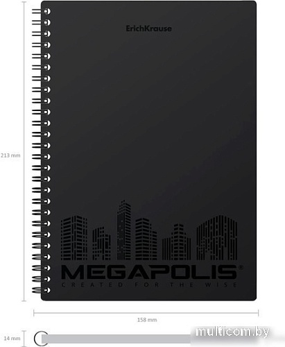Общая тетрадь Erich Krause Megapolis черный 80 л клетка 50656