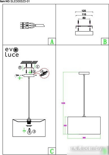 Подвесная люстра Evoluce SLE300553-01
