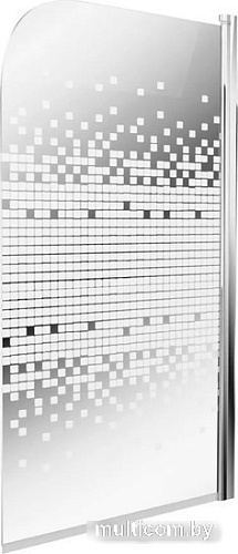 Стеклянная шторка для ванны Teymi Solli Mosaic 85x140 T00203 (прозрачное стекло/хром)