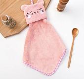 Полотенце Доляна Кошка 3751983 (розовый)