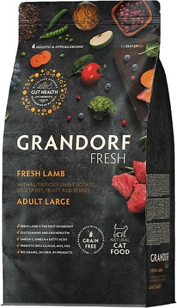 Сухой корм для кошек Grandorf Adult Large Breeds Fresh Lamb&Sweet Potato (2кг)