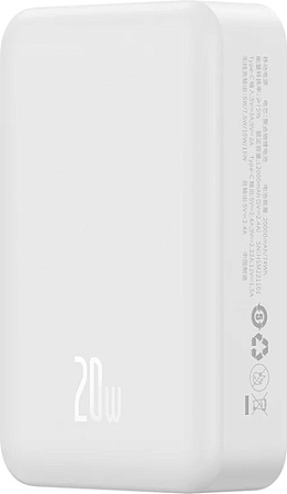Внешний аккумулятор Baseus Magnetic Mini Wireless Fast Charge Power Bank 20W 20000mAh (белый)