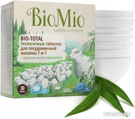 Таблетки для посудомоечной машины BioMio Bio-Total 7 в 1 с маслом эвкалипта 30 шт