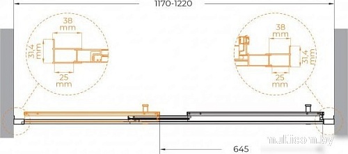 Душевая дверь Cezares MOLVENO-BF-3-120-C-Cr-IV