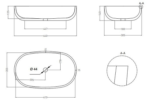 Умывальник Umy Home ORA 64x38.5 U-Solid (белый матовый)