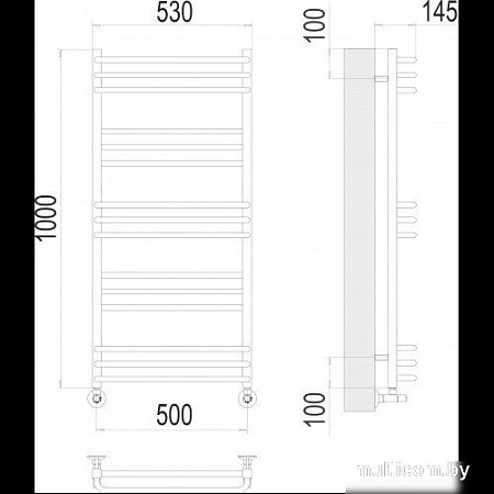 Полотенцесушитель TERMINUS Соренто П15 500x1000 (хром)