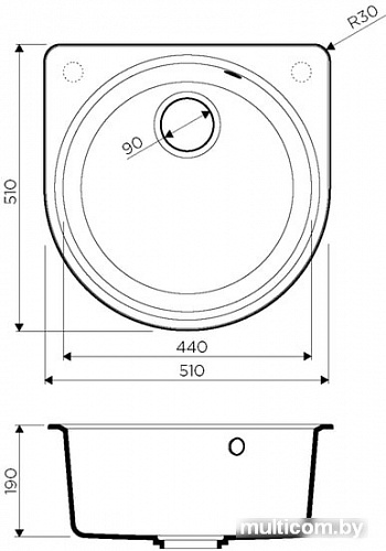 Кухонная мойка Omoikiri Akegata 51-PA