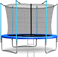 Батут Atlas Sport 252 см - 8ft (с лестницей, внутренняя сетка, синий)