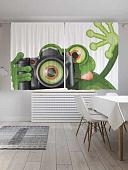 Комплект штор JoyArty Лягушка фотограф Oxford DeLux 1.45x1.8 м (2 шт)