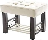 Банкетка AMC Lux 5 с полкой кожзам коричневый/бежевый/бежевый 5.1Б60233