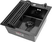 Кухонная мойка ARFEKA Eco AR 45x50 + RM AR + DS AR (Black Decor, с аксессуарами)