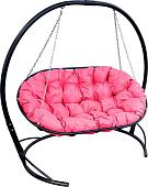 Подвесной диван M-Group Мамасан 12120408 (черный/розовая подушка)