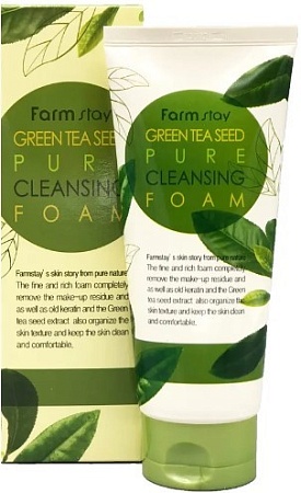 FarmStay Пенка для умывания Pure Cleansing Foam Green Tea Seed (180 мл)