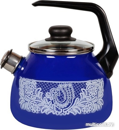 Чайник со свистком СтальЭмаль Вологодское кружево 4с209я