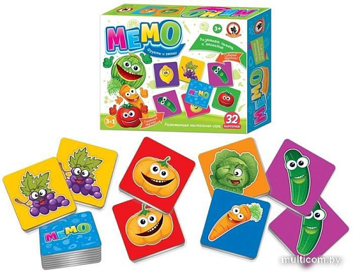 Развивающая игра Русский стиль Мемо Фрукты и овощи 03454