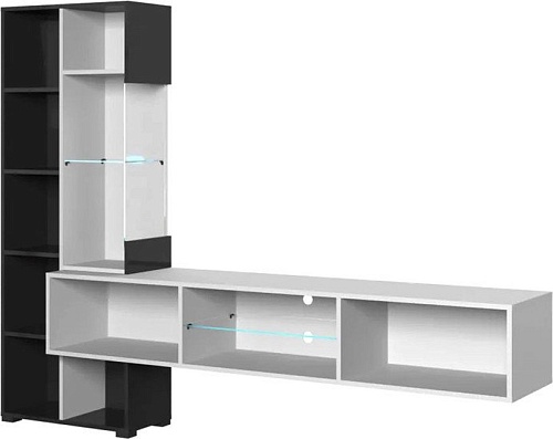 НК-Мебель Point тип-70 гостиная (белый/черный глянец)